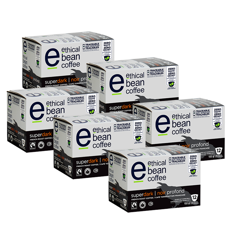 superdark coffee pods ethical bean canada compostable kcup compatible